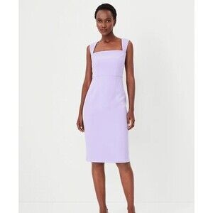 Ann Taylor Sheath Dress 12P Pastel Purple Office Party Career Light Academia NEW